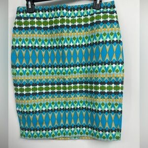 J.CREW The Pencil Skirt Basket Weave Turquoise Blue Green Straight Sz 4